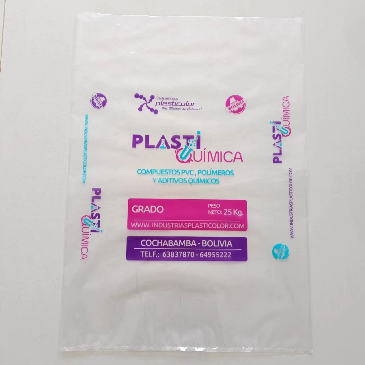 Custom logo Empty 15 kg clear Transparent Pe Plastic Bags for Wood Pellet Packing