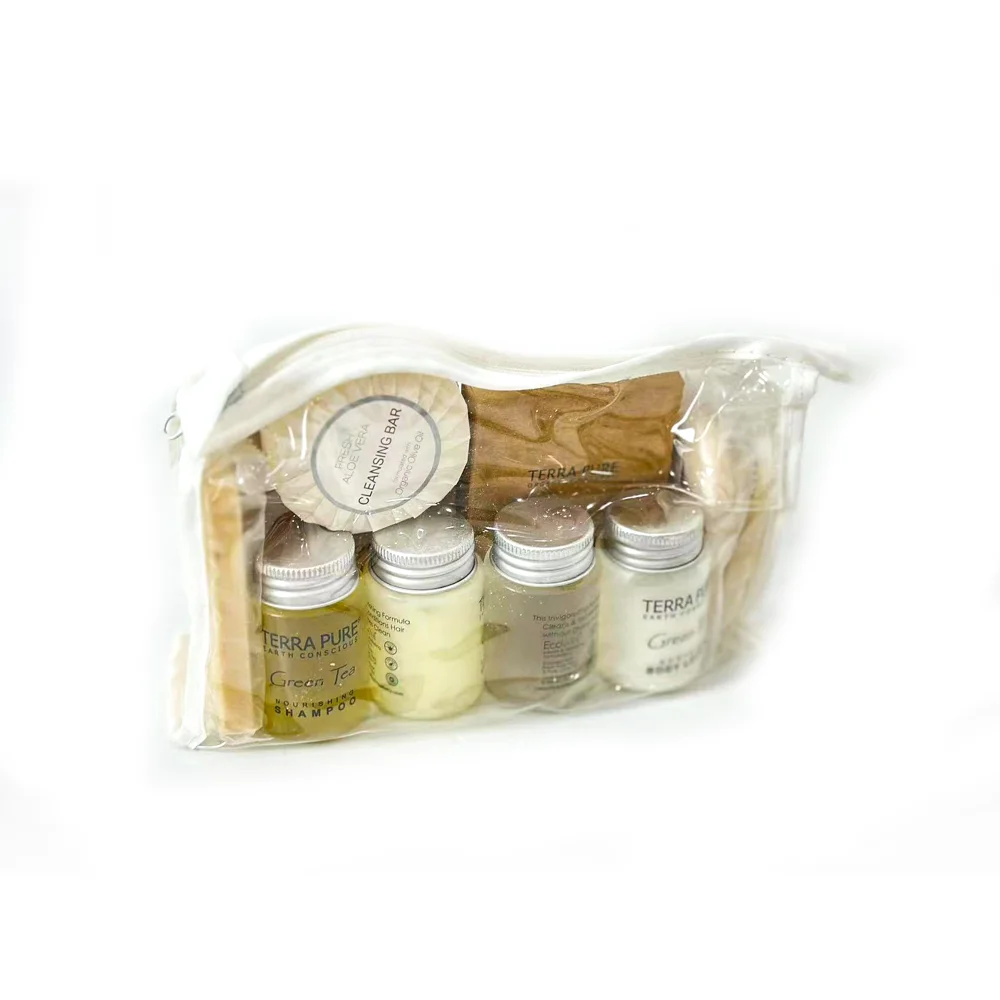 High Quality Star hotel disposable toiletries guestroom amenities set Disposable washing suit soap and wild shampoo set