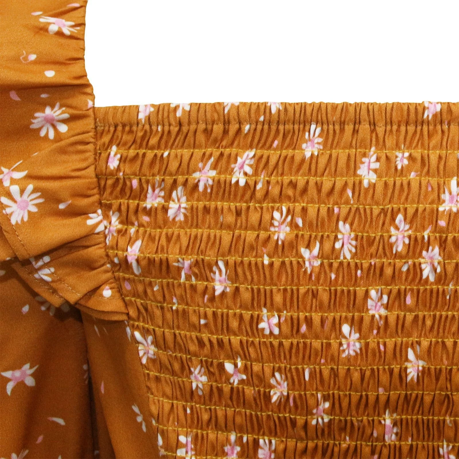 Women Boho Floral Print Square Neck Short Sleeve A Line Smocked Dress Flounce Shirred Ruffle Maternity Flowy Maxi Dress