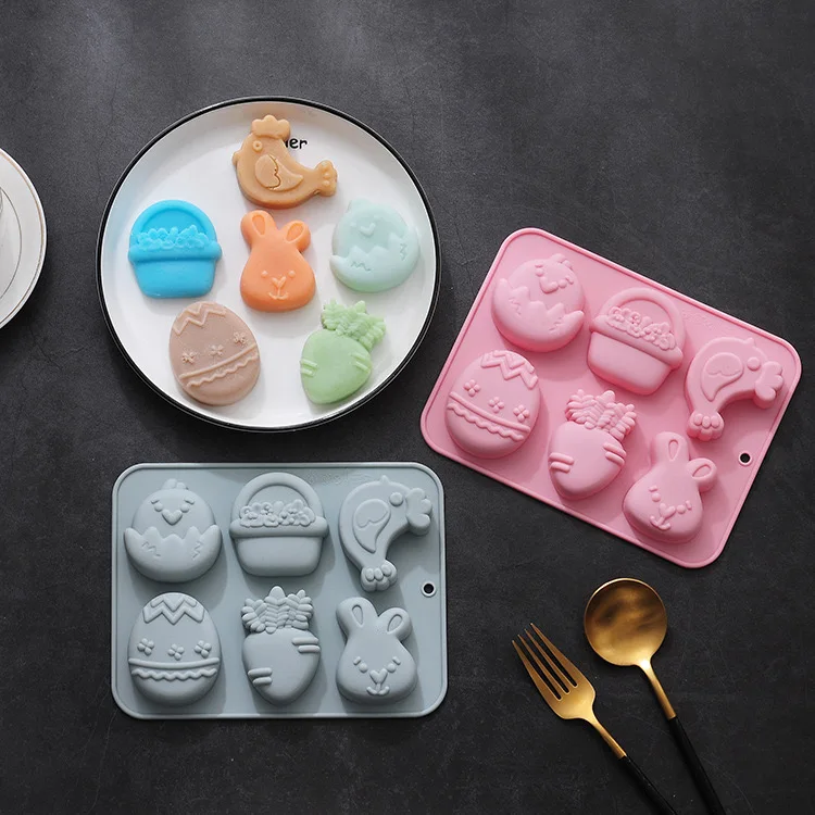 Easter Bunny Egg Silicone Mold Egg-Shaped Soap and Cake Molds for DIY Baking  Carrot silicone  Mold