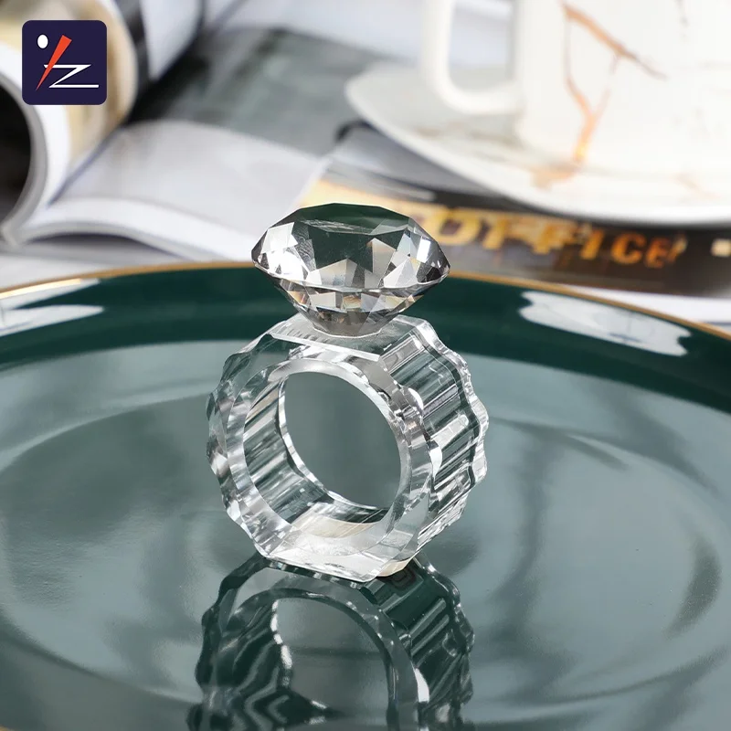 Высококачественное кольцо для салфеток в форме бриллианта свадебное ресторана украшение дома