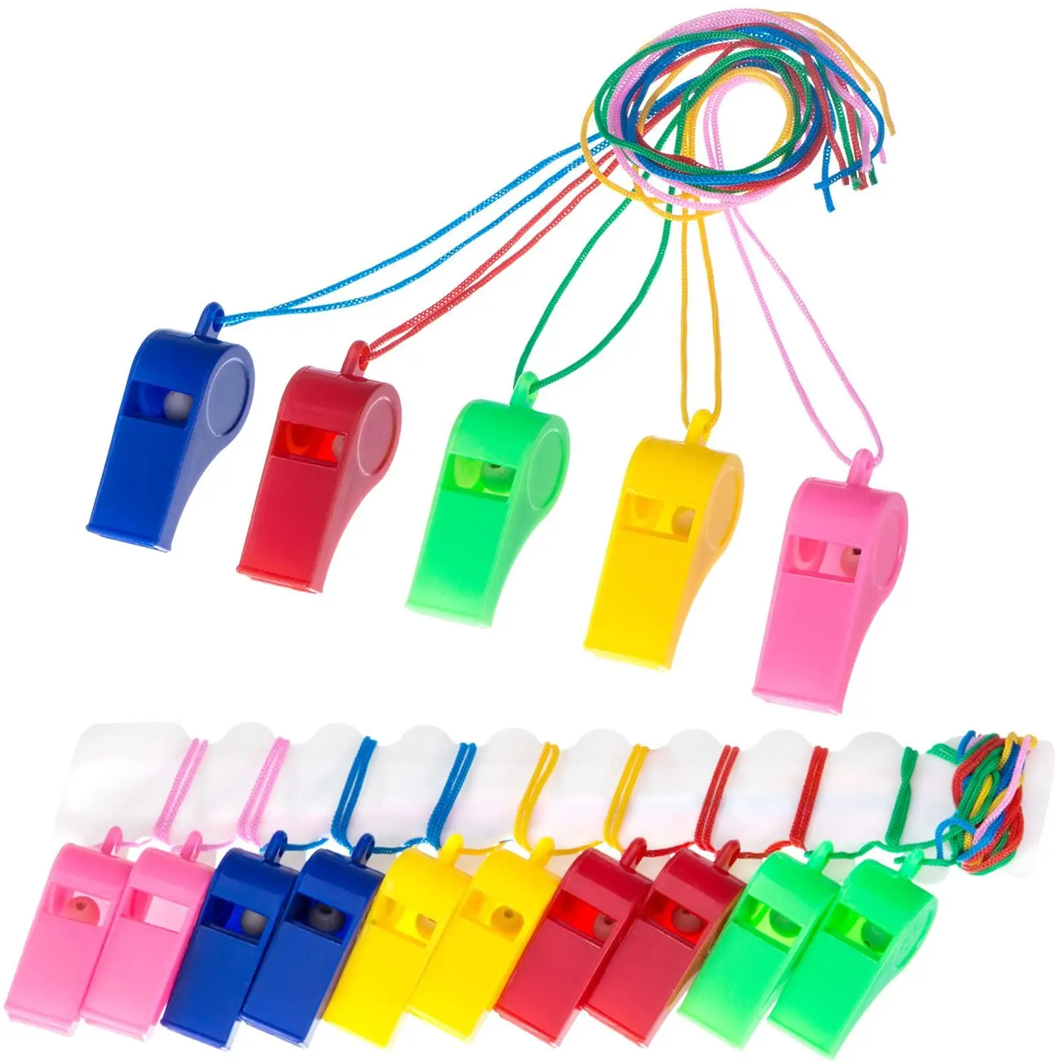 12 packs plastic whistle mix color whistle for school sports event safety whistle for outdoor