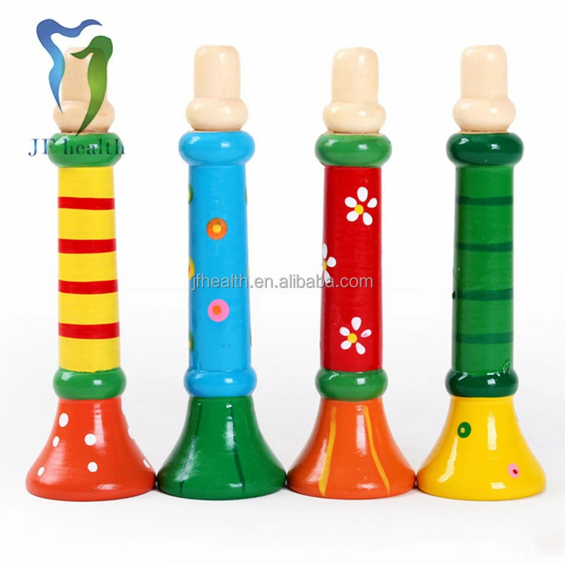 Оптовая продажа, деревянная детская труба, игрушка, мультяшный свистящий инструмент, детские развивающие игрушки