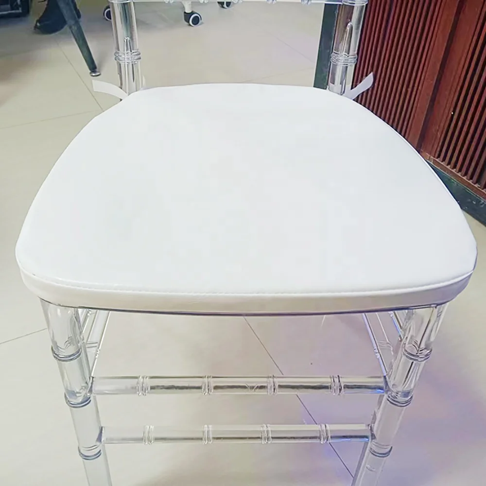 Wholesale Transparent Tiffany Chairs for Events Celebration Banquet Wedding Chair with Cushion Outdoor Hotel Furniture