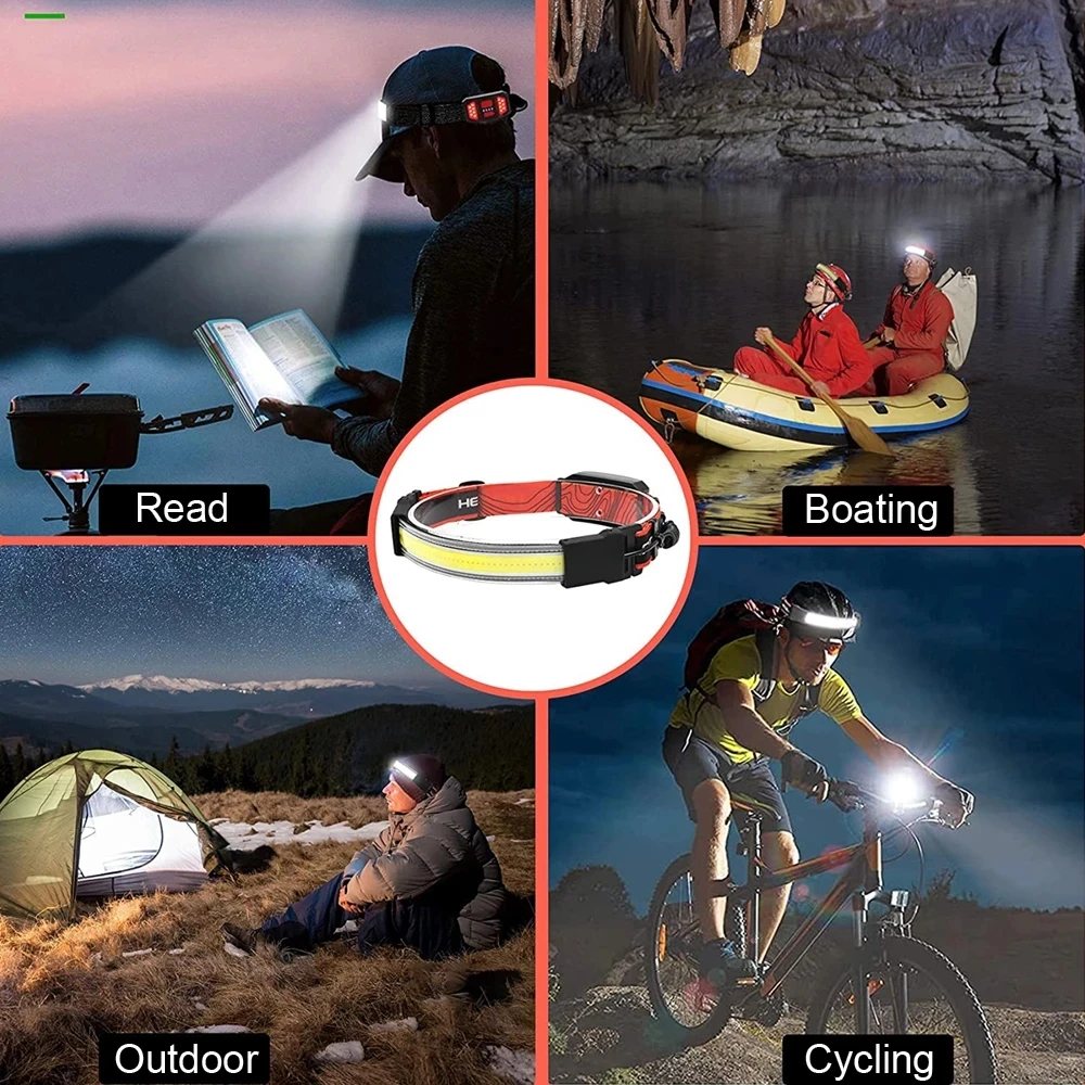 Factory Wholesale G13 Super Bright Working Light 3 modes COB USB Rechargeable LED headlamp