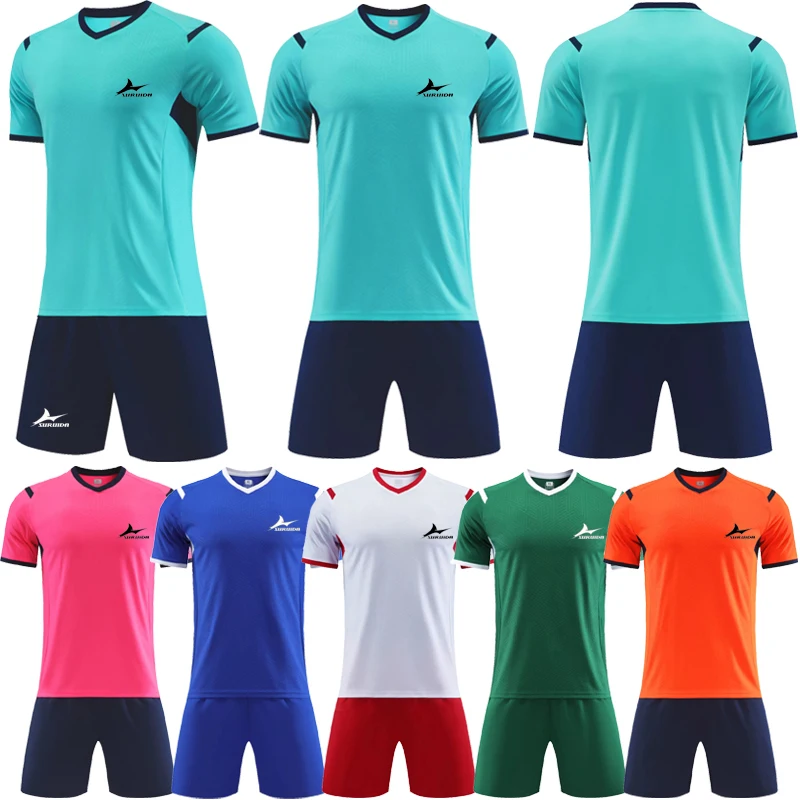 2023 2024 Hot Selling Football Complete Shirts 100% Polyester Plain Printed Soccer Wear Uniform Set