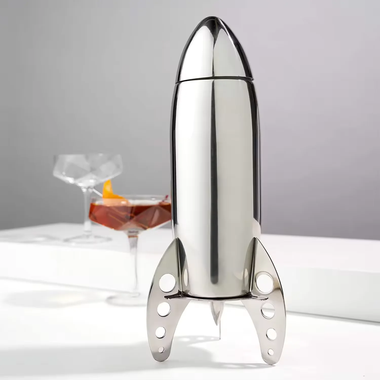 2024 New Customized Logo Shaker Bar Hand-Cranked 304 201 Stainless Steel 750ML Multi-Color Cocktail Shaker