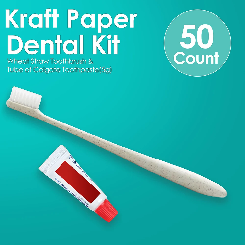 Travel Size Wheat Straw Toothbrush Tube Toothpaste Elevate Brushing Routine Dental Kit Set For Hotel
