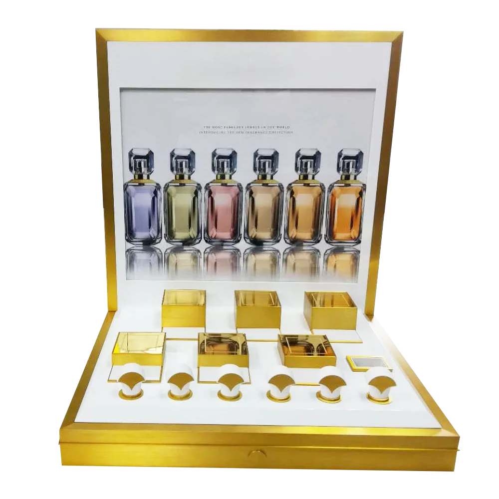 2022 GuangDong Customized Cosmetic Display Stand  Metal Make Up Display Stand  Perfume Display Rack