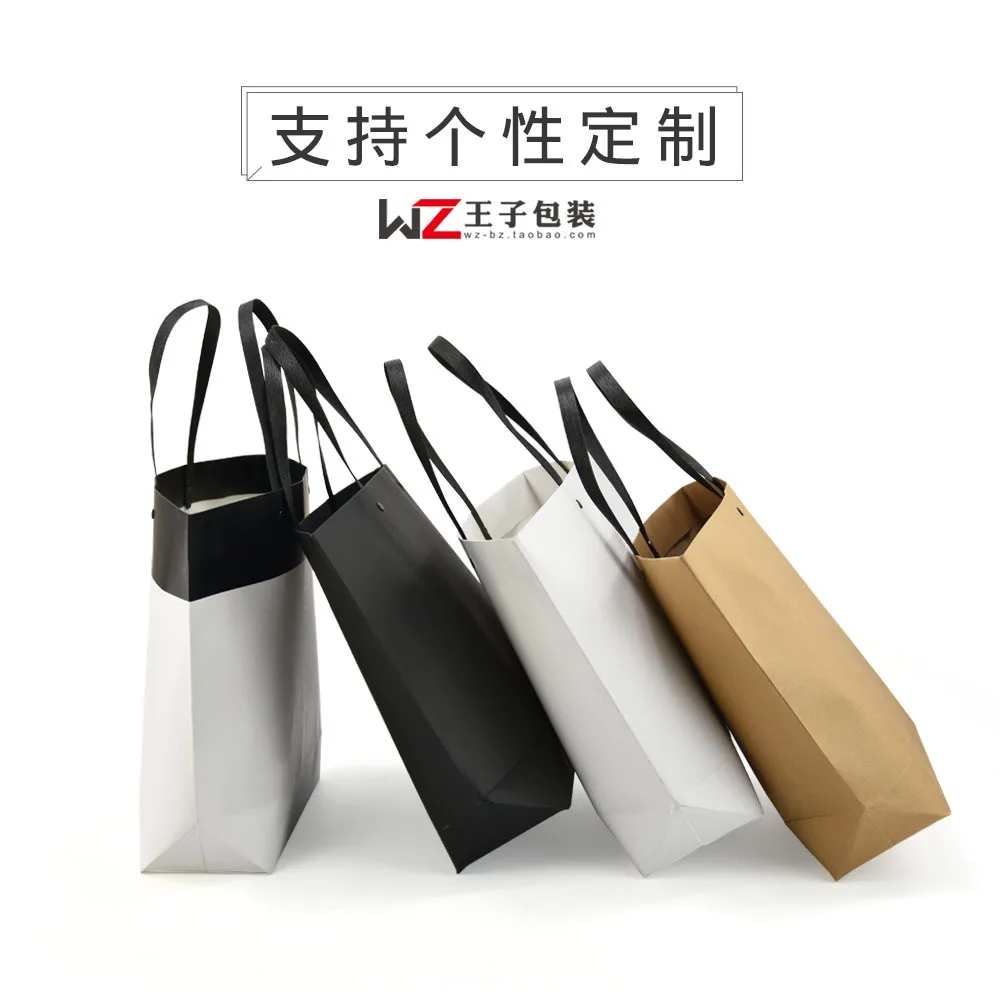 New Promotional Custom Logo Printed Large Capacity Gift Ribbon Handles Paper Bag For Promotion