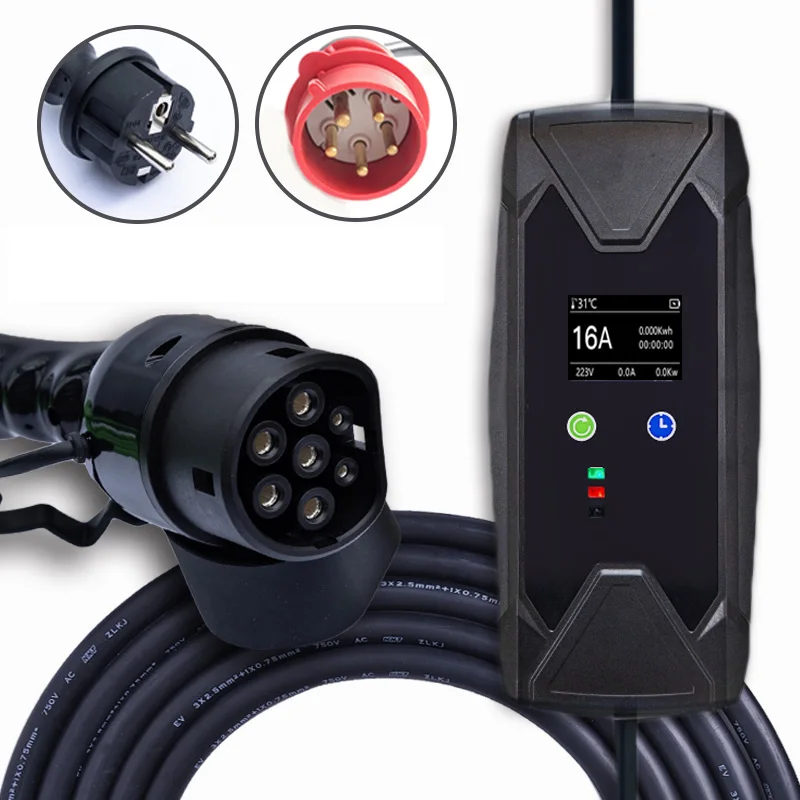 High Quality 16A AC Iec 62196-2 electric car charging station Type 2 Portable ev Charger for Electric Vehicle