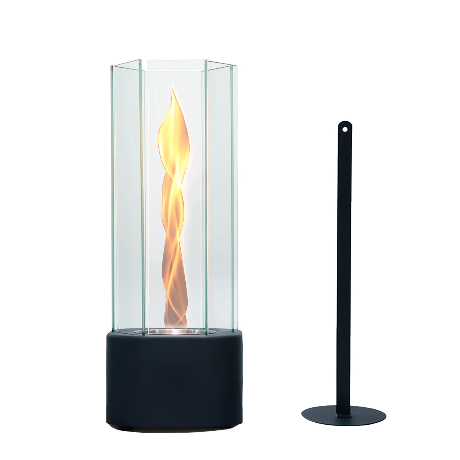 Indoor Table Top Fire Pit Metal Ethanol Fireplace with Bioethanol Burner Spin Fire & Tornado Fire Pit Features