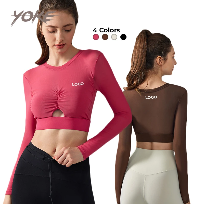 Yoke Custom Gym Crop Yoga Sexy Top Women T Shirts Fitness Sport Active Soft Wear Workout Running Fitness Clothing