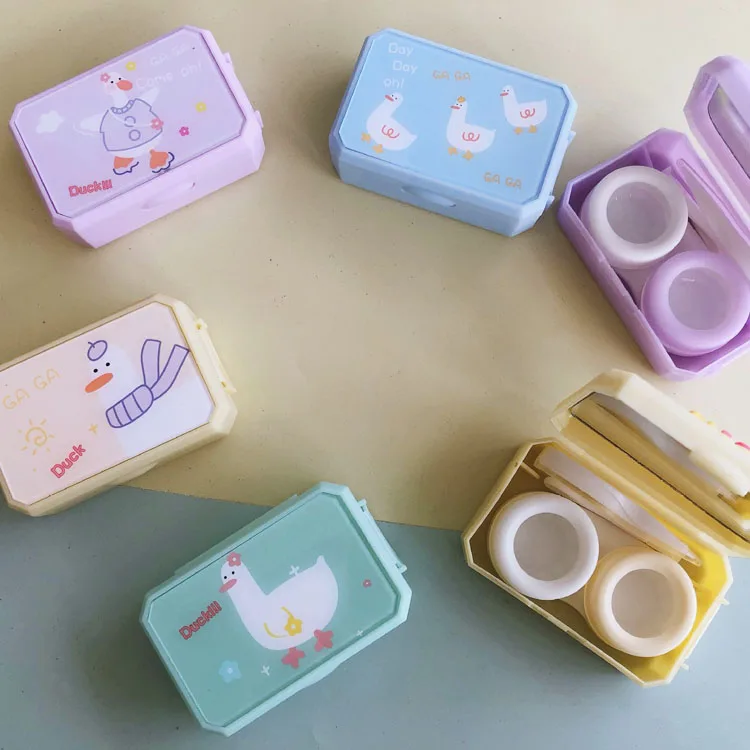 Animal Mini Plastic Contact Lens Case Cosmetics Contact Lens Travel Box for Girls Students