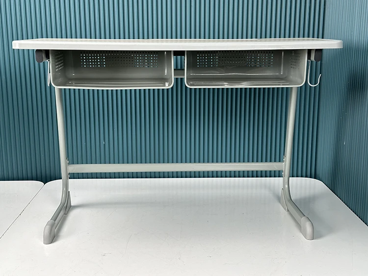 Customized color furniture training classroom steel plastic primary school study double seats school tables and chairs sets
