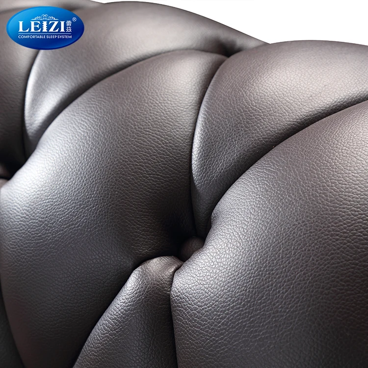 Rolled and Button-Tufted king size bedroom furniture wood bed