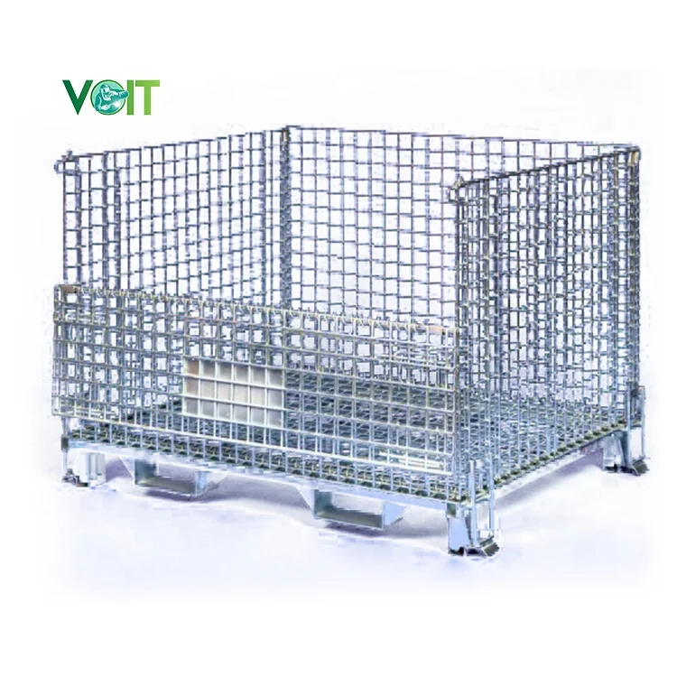 Heavy Duty Steel Industrial Warehouse Storage Mesh Wire Metal Crate