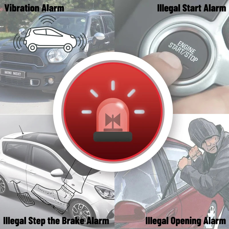 Universal Electric Shock Remote Engine Start Security System Car Alarms