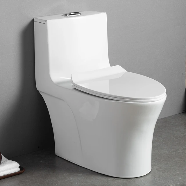 New Arrival White S-trap One Piece Ceramic Elongated Toilet Wc Piss Banheiro Closestool Dual Flush Toilet