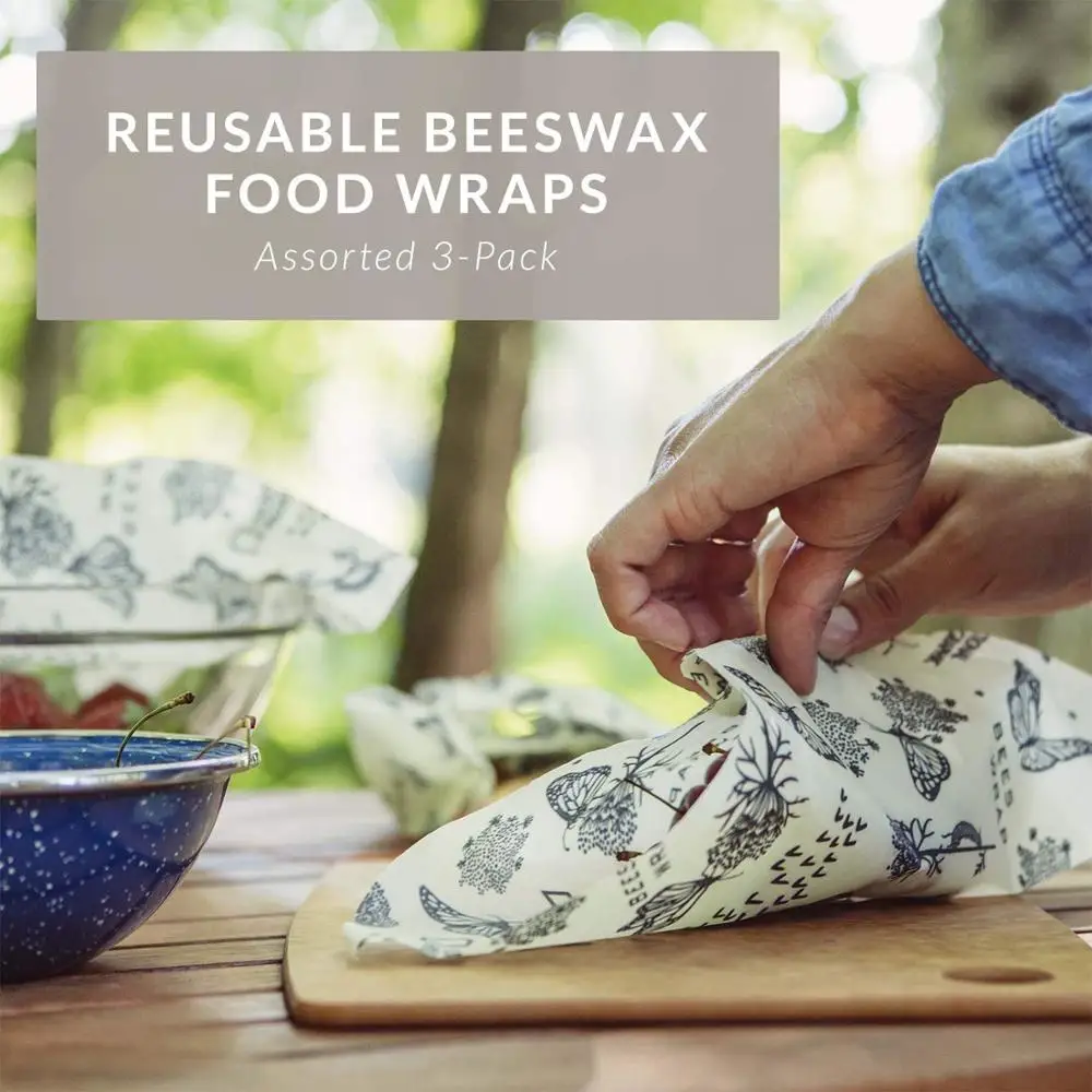 2022 Amazon Hot 3pcs Kitchen Eco Friendly Reusable Organic Beeswax Wraps To Keep Food Fresh