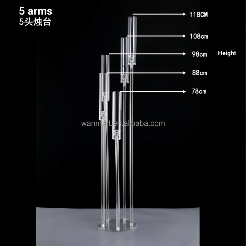Wedding Acrylic Canderlabra Centerpieces Crystal Candlestick Holder