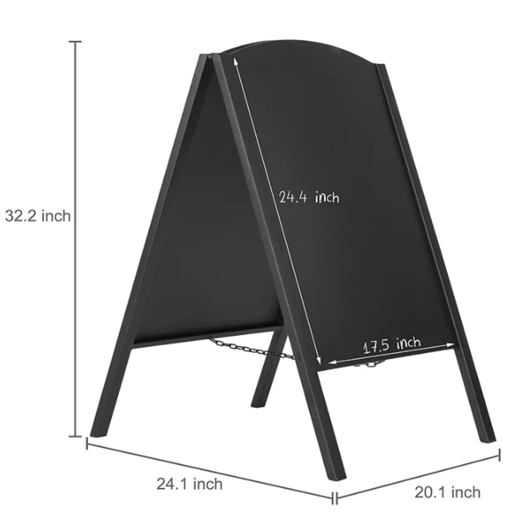 New design durable rectangle black frame handmade advertising blackboard