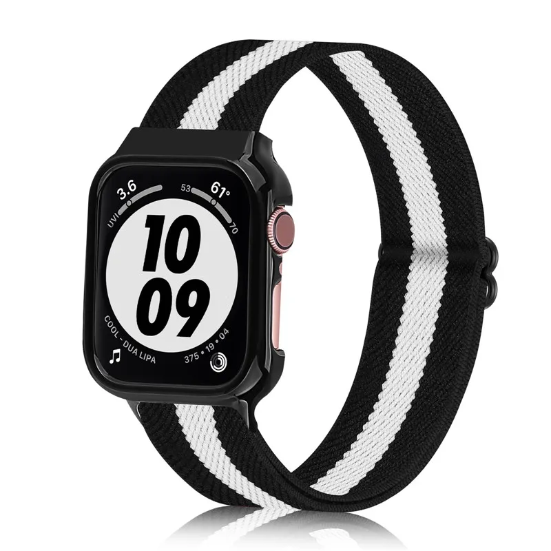 Мягкий плетеный браслет, браслет из эластичной ткани с регулируемой пряжкой для ремешков Apple watch