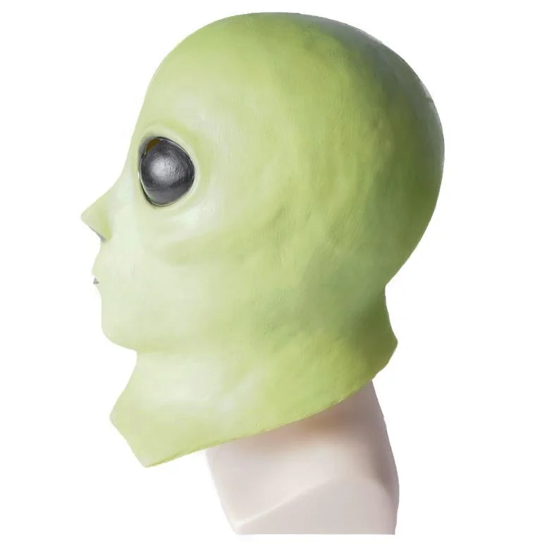 Amazon hot sale halloween cosplay latex mask for adults green latex masquerade masks