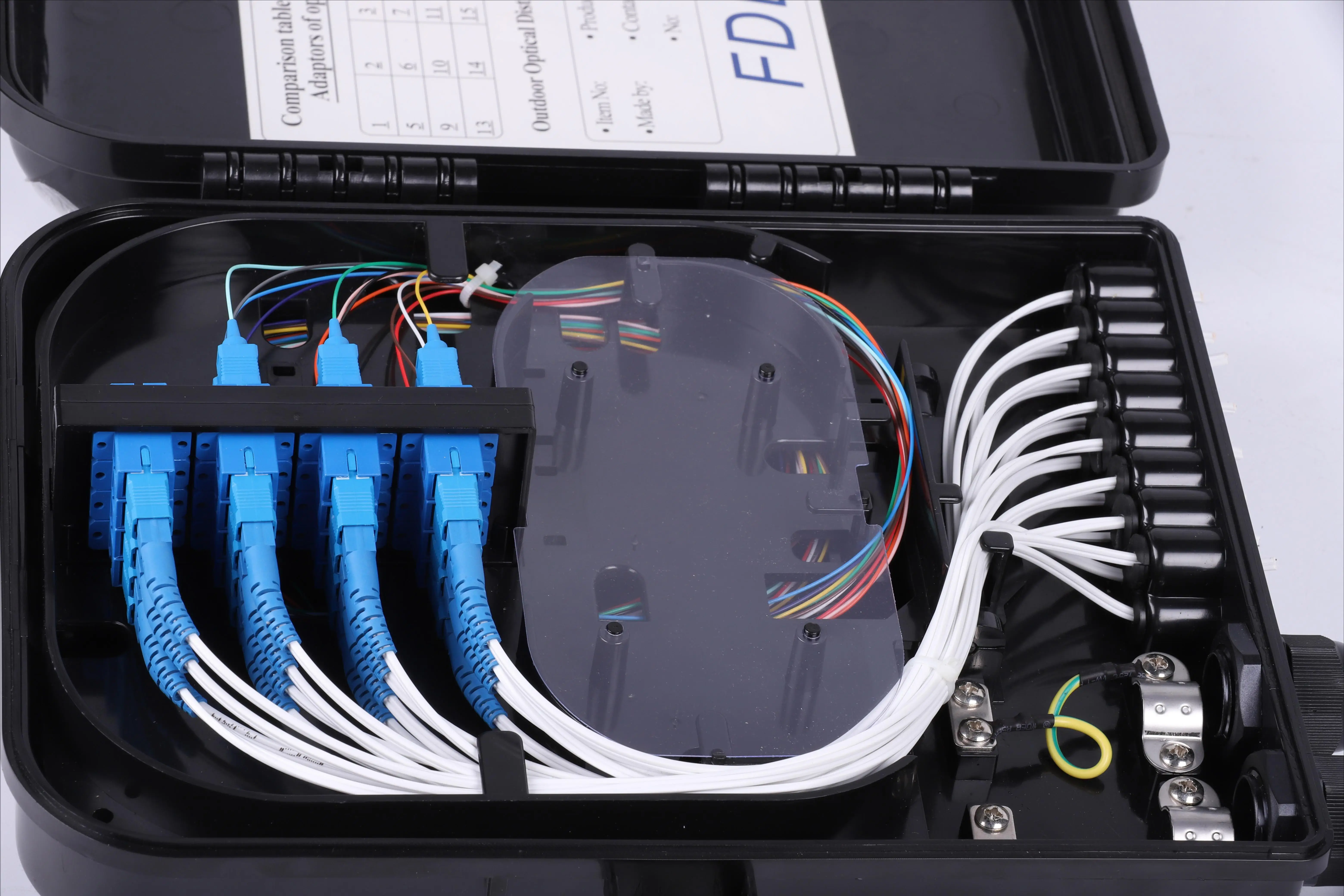 Factory Price 1x2 ABS Box type PLC Splitter Single Mode Fiber Optical ABS Box Type plc 1x2 PLC splitter with SC Connector