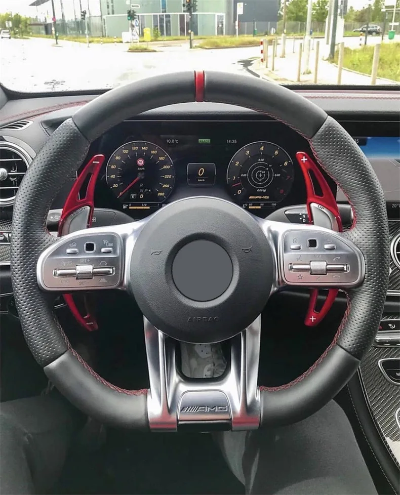 На заказ AMG из углеродного волокна кожаное рулевое колесо спортивный дизайн стиль идеально подходит для Benz C-Class AECSG GLC260 GLE CLS GT модели