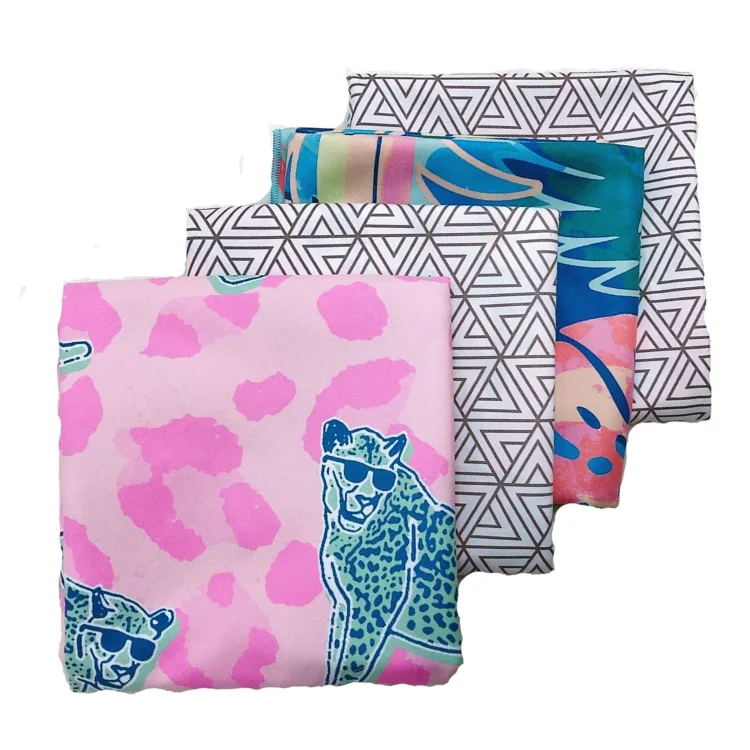 Custom Print sand free Australia  Brand Beach Towel double side Printed Microfiber suede Square Beach Towel