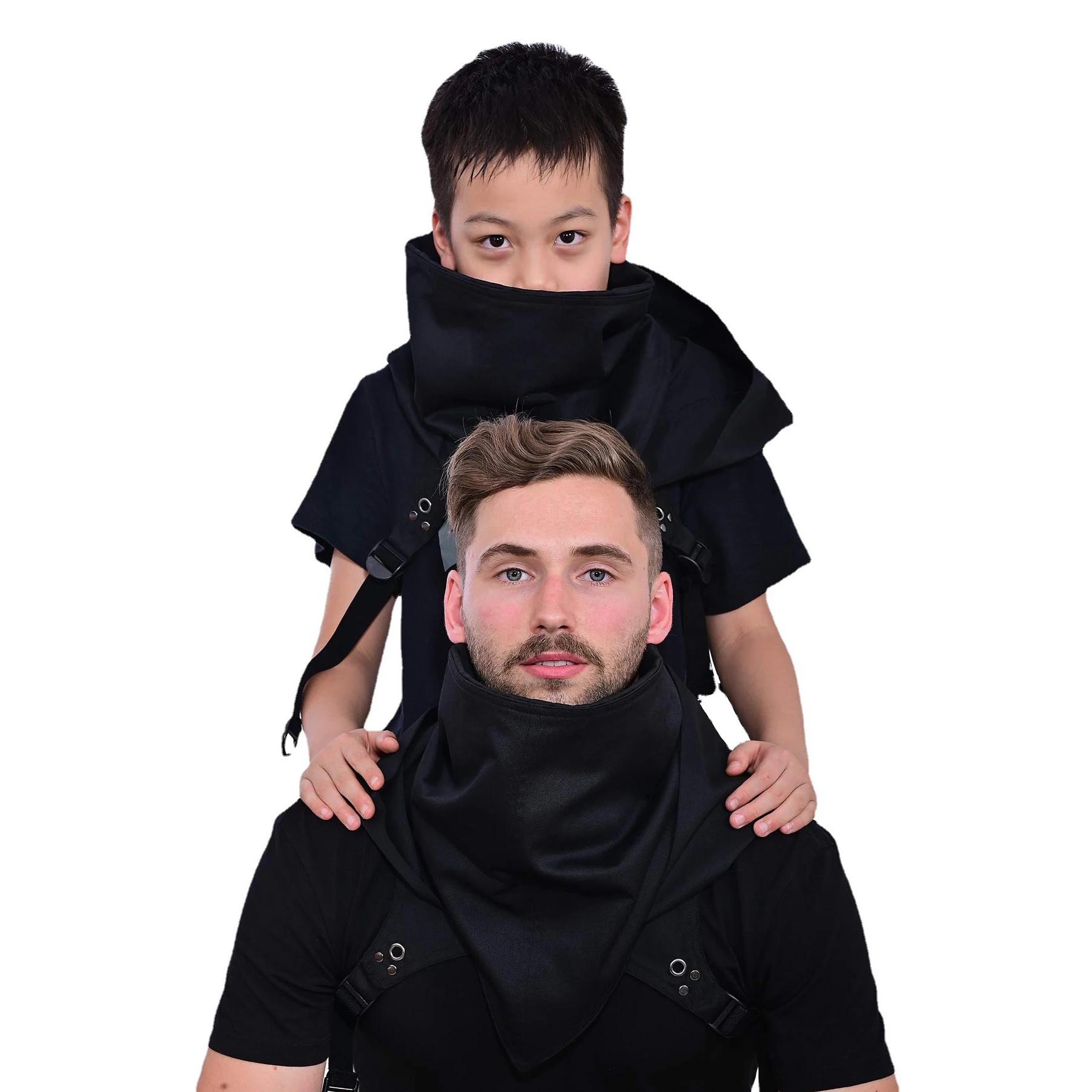 Punk Cowl Hood Scarf,Winter Unisex Neck Warmer Costume Hooded Cape Hat For Halloween Cosplay And Outdoor Daily Wear