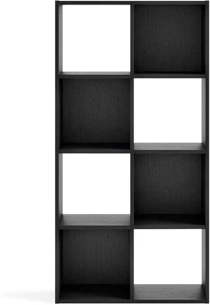 luxury 4-tier wooden black big display room divider bookshelf furniture bookcase