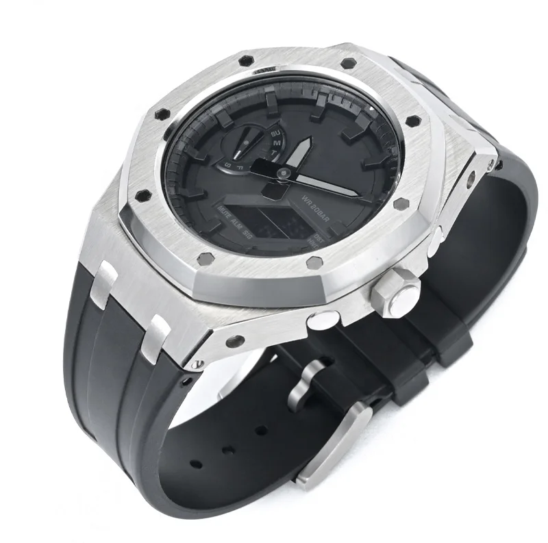 New Arrival 4rd Generation Modified Rubber Bands Stainless Steel Metal Watch Bands for Casio