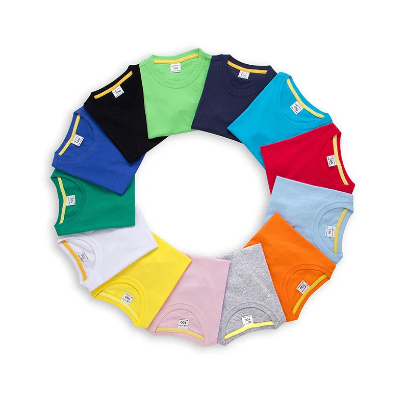 Children Clothing Set Kids Boys Summer Sports Casual Short Sleeve Clothing Sets Solid Color Girls T-shirt Set 2PCS Custom Logo