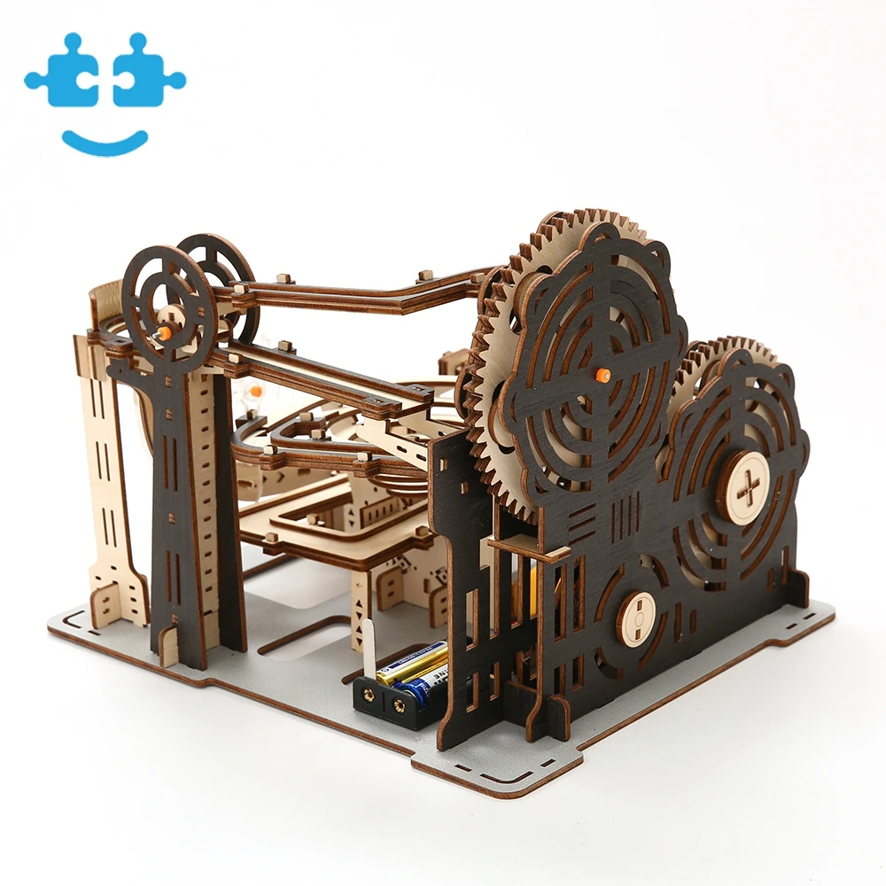 Handmade Assemble Toys Marble Run Jigsaw 3D Diy Wooden Puzzle For Adults
