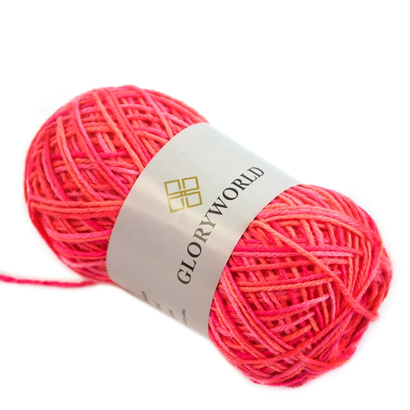 Europe and America Wholesale 100g/Roll Colorful Crochet Hand Knitting Yarn 4ply 100% Acrylic Yarn