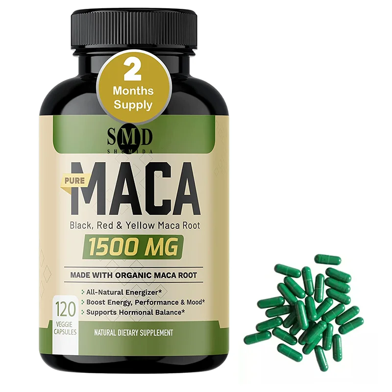 Black Maca Root Extract Capsules Concentrate Black & Purple Maca Root 100% Pure Organic Vegan Capsules