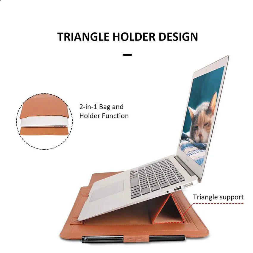 4 in 1 Stand Function Portable Fashionable Luxury Laptop Bags for Men Women Girls Ladies