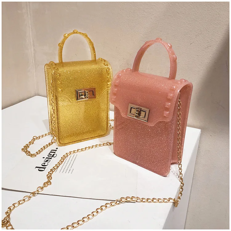
Ins jelly slung small bag female 2019 new shoulder bag Korean version of the chain phone bag 