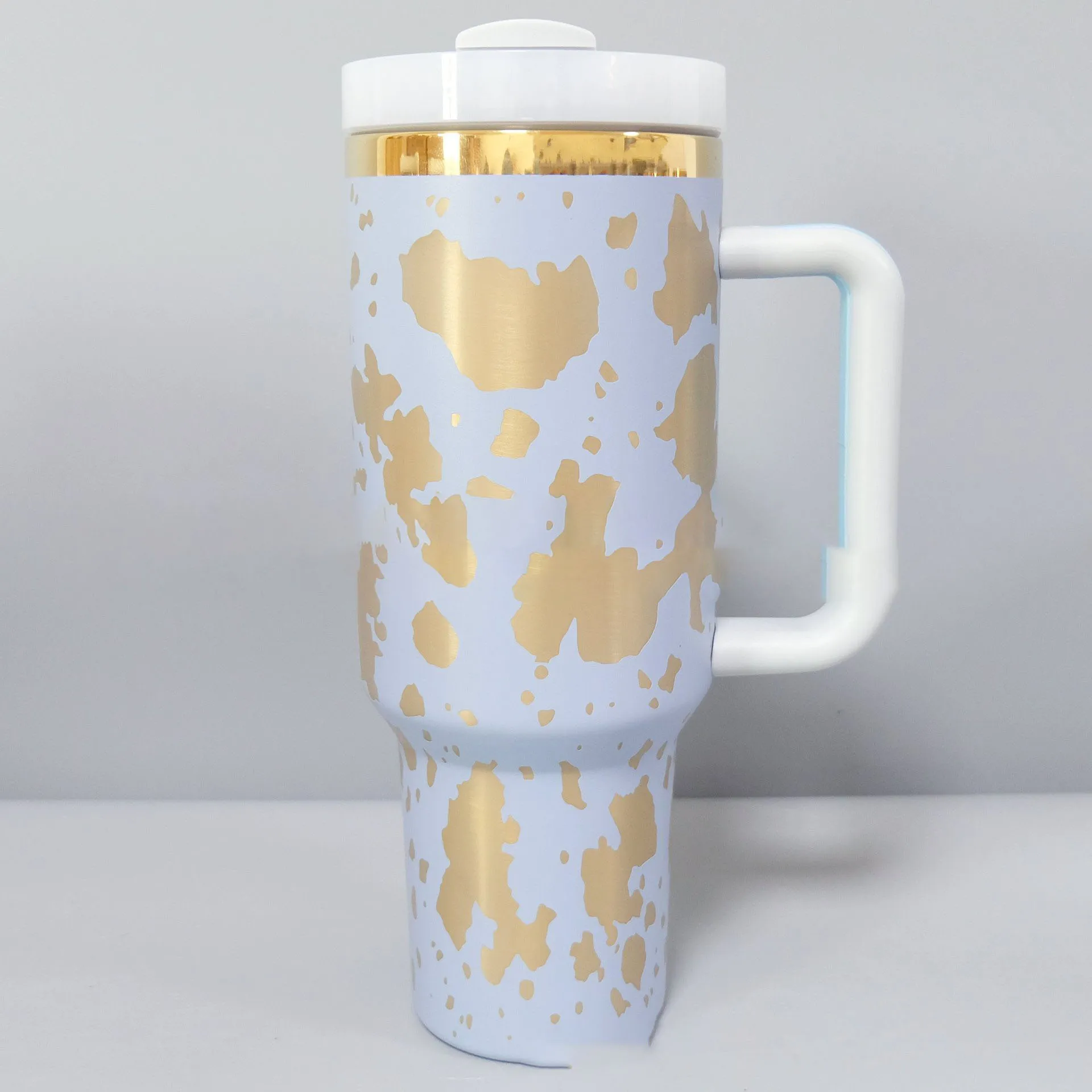 40oz Car cup ion plated laser engraving 40 2nd generation straw with handle steel tumbler large water bottle