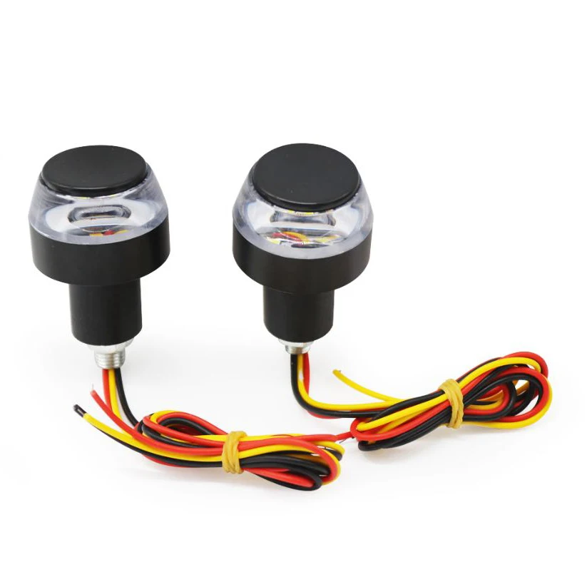 Бесплатная доставка, Алюминиевая СВЕТОДИОДНАЯ мотоциклетная лампа с рукояткой, торцевая лампа акселератора, руль, поворотник, желтая и белая лампа