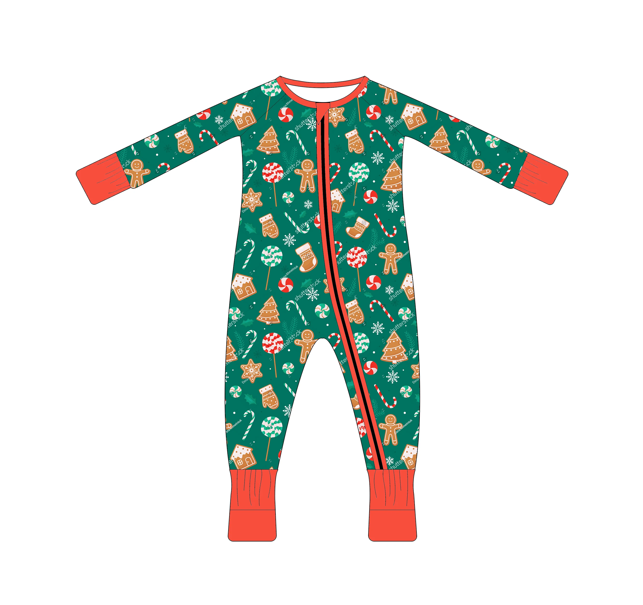 Новое поступление бамбуковые детские комбинезоны на молнии для мальчиков и девочек зимние Бамбуковая одежда Рождество