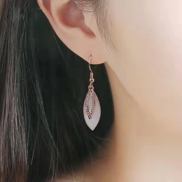 BAROLI 925 Sterling Silver Hot Sale New Arrival Plain Silver Stud Drop Earring Rose Gold Plated For Women  Gifts