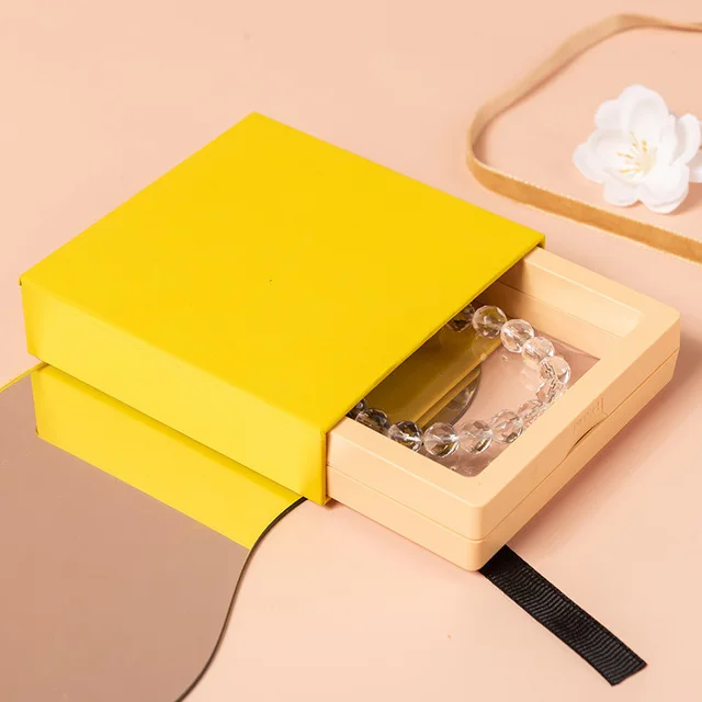 Custom Logo Drawer Sliding Ring Earring Necklace Jewellery Package Paper Cardboard PE Film Gift Packaging Jewelry Boxes