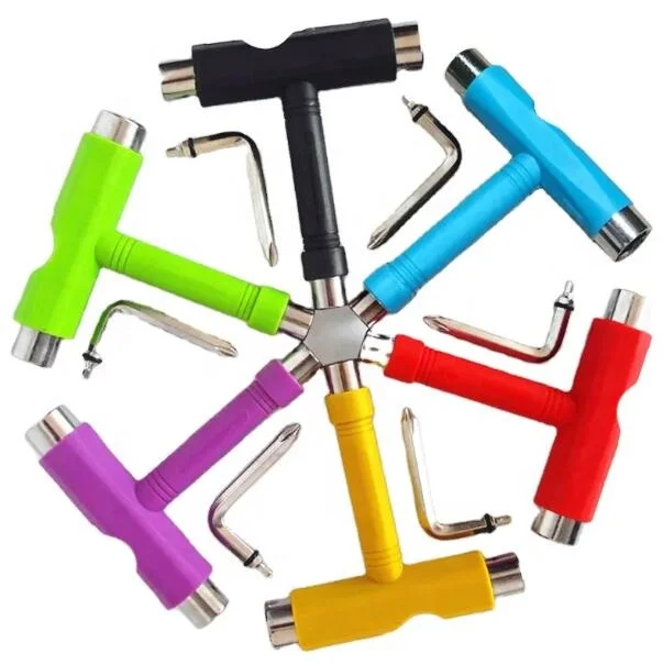 skateboard longboard multifunction T tools Customized Logo Printed Multi Color T-tool