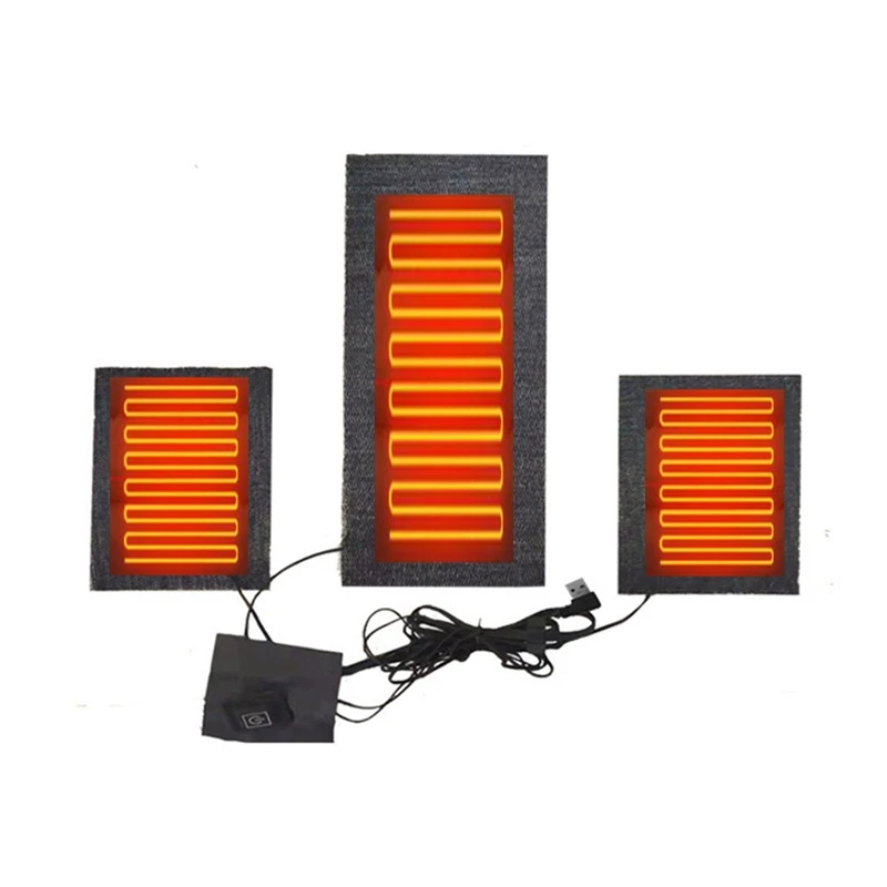 Washable waterproof electrical heated 5v  carbon fiber heating pad for  apparel