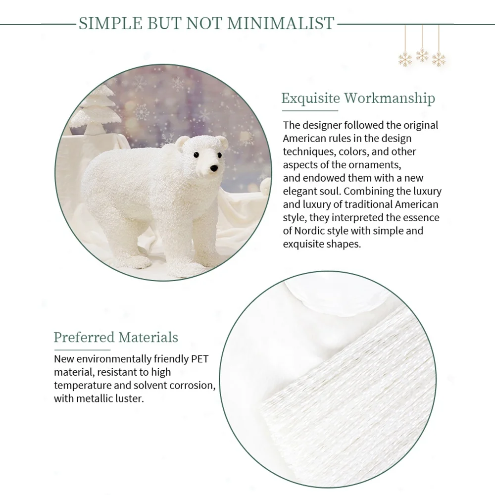 Christmas white large polar bear decorative ornaments shopping mall living room decoration