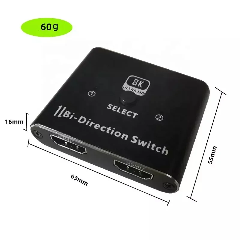 OZ8AB 8K Bi-direction HDMI Switch 2 port Two-way Transmission 2x1 HDMI2.1 Switcher Splitter 2 in 1 Out