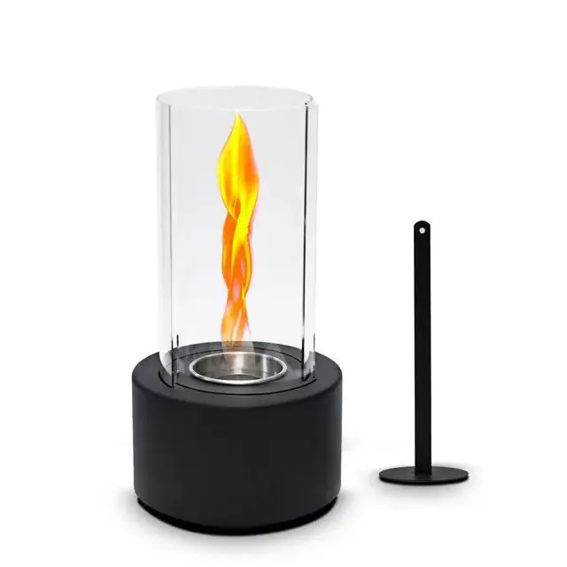 Wholesale Customized Table Top Firepit with Glass Rocks Small Round Patio Fireplace Indoor/Outdoor Portable